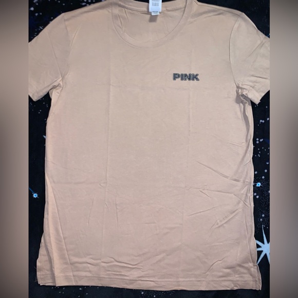 VS Pink Mocha Latte NEW RELEASE Tropical Campus Tee & Cotton Biker Shorts SET - Picture 13 of 14